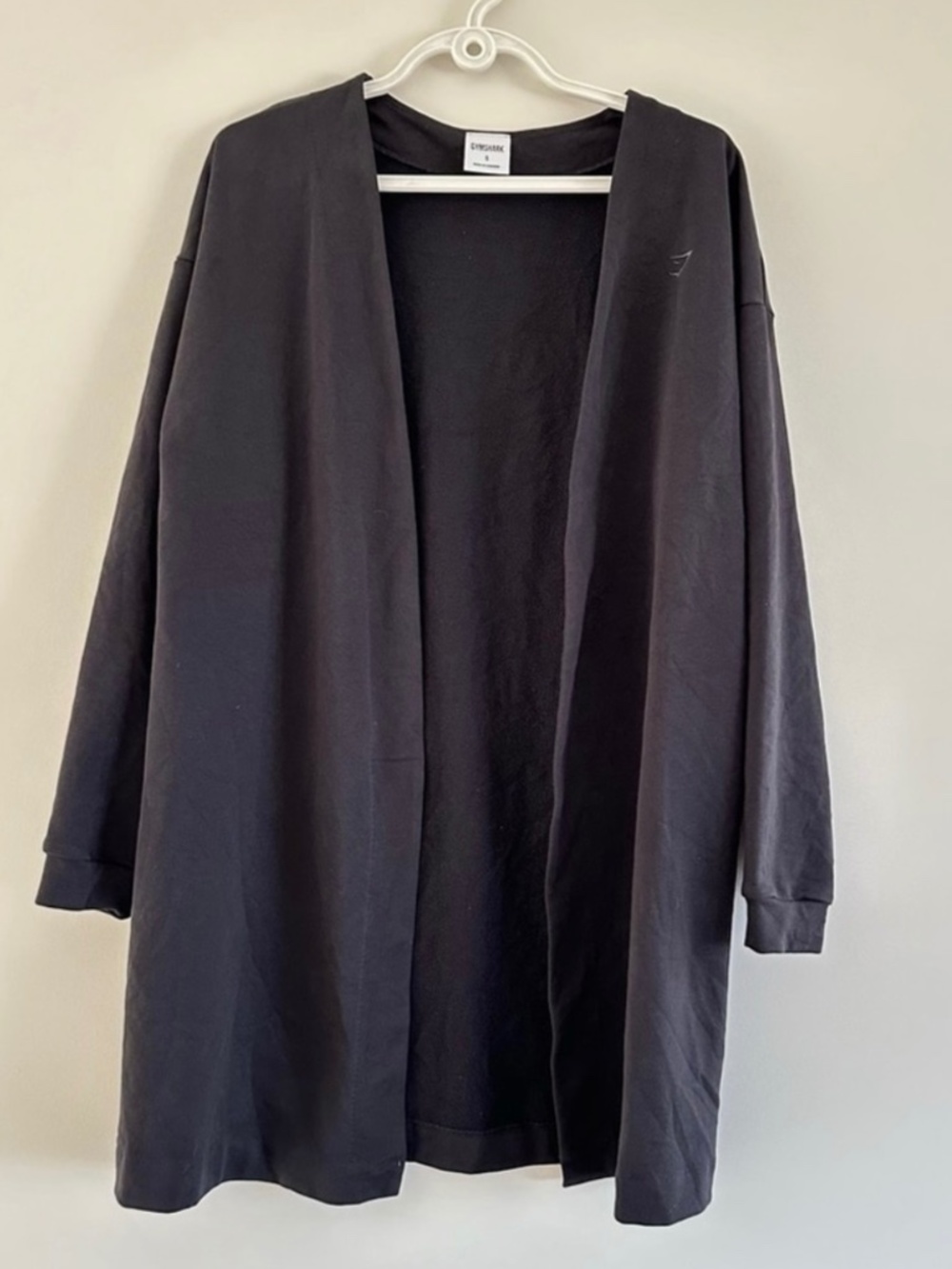Gymshark Whitney Oversized Open Front Robe Jacket Black Size Small